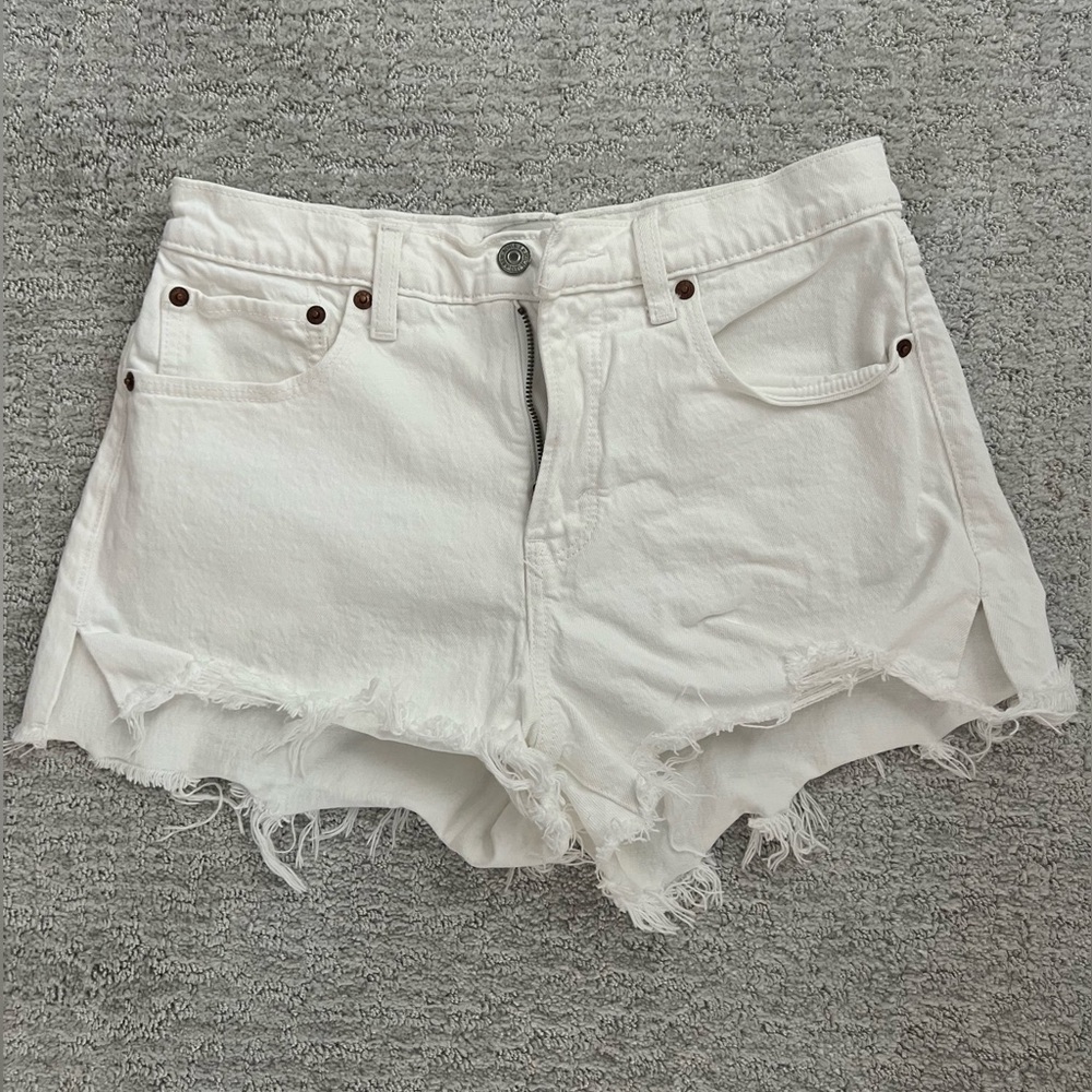 Abercrombie and Fitch White Denim Shorts